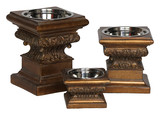 Adore Raised Dog Feeder in Aged Gold