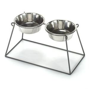 Double Bowl Pyramid Dog Feeder - Oh My Dog Supply