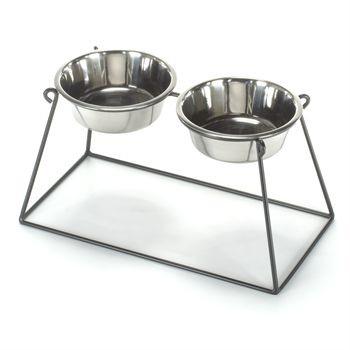 Double Bowl Pyramid Dog Feeder - Oh My Dog Supply