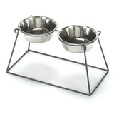 Double Bowl Pyramid Dog Feeder