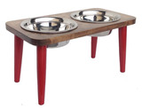 Modern Maple Double Dog Feeder