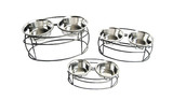 Double Dog Bowl Oval Cross Feeder